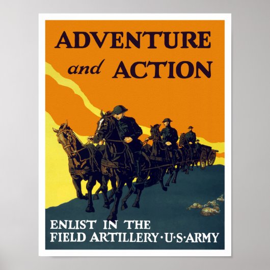 Enlist in the Field Artillery — WW1 Army Poster (Voorkant)