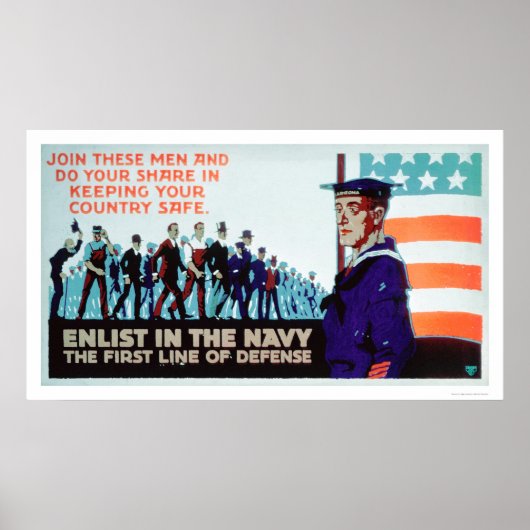 Enlist Navy, de 1ste verdedigingslinie (US02160) Poster (Voorkant)
