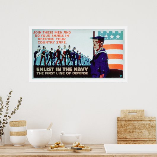 Enlist Navy, de 1ste verdedigingslinie (US02160) Poster (Keuken)