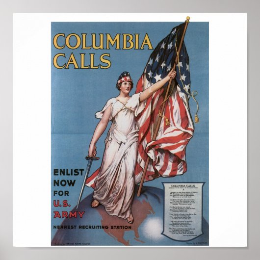 "Enlist Now for U.S. Army" circa 1916 Poster (Voorkant)