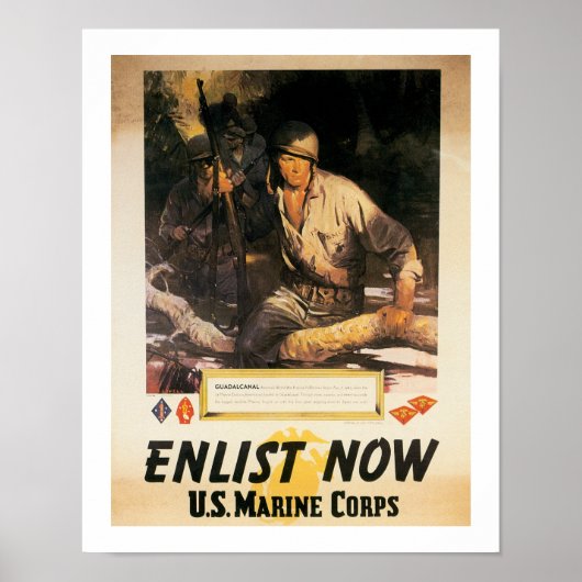 Enlist Now - US Marine Corps Poster (Voorkant)