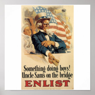"Enlist" Oom Sam U.S. Militair Poster