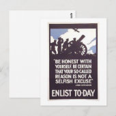  Enlist Today Recrugement Poster Briefkaart (Voorkant / Achterkant)