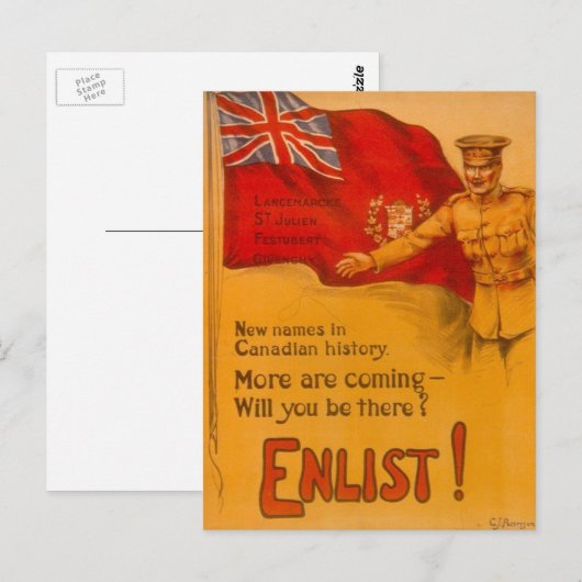 Enlist voor Canada! Briefkaart (Voorkant / Achterkant)