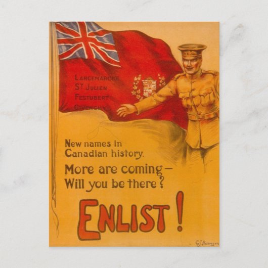Enlist voor Canada! Briefkaart (Voorkant)