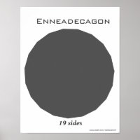 Enneadecagon Poster van Veelhoek