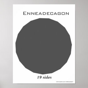 Enneadecagon Poster van Veelhoek