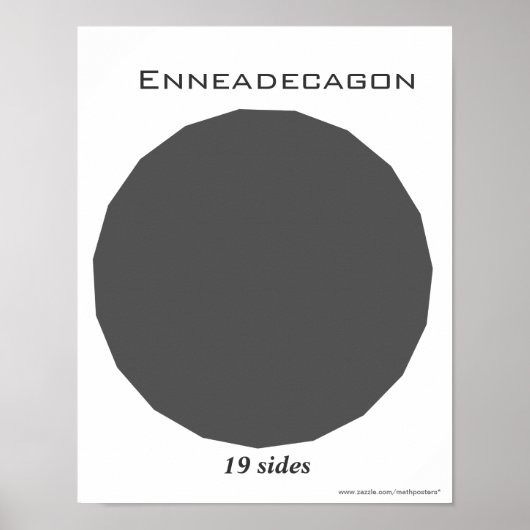 Enneadecagon Poster van Veelhoek (Voorkant)