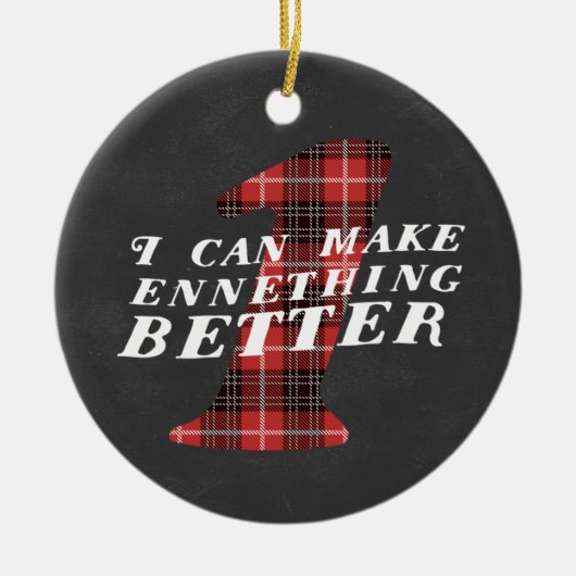Enneagram 1 Funny Kerstthema Ornament (Voorkant)