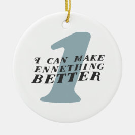 Enneagram 1 Funny Kerstversier Keramisch Ornament