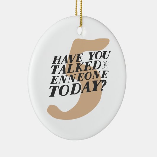 Enneagram 5 Funny Kerstversier Keramisch Ornament (Rechts)