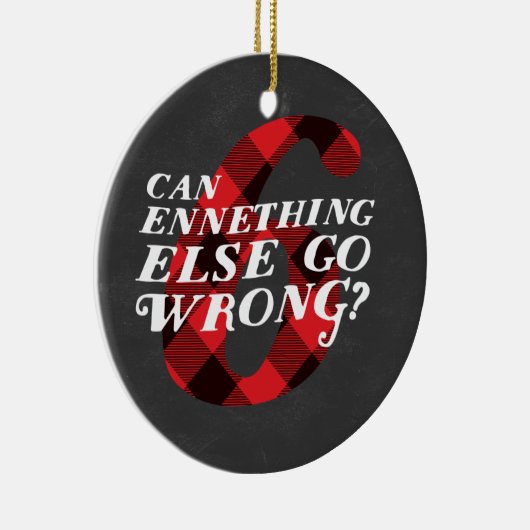 Enneagram 6 grappige kerstversiering keramisch ornament (Rechts)