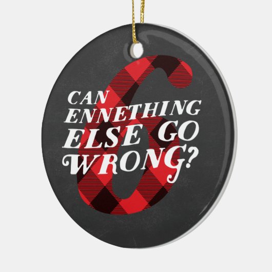 Enneagram 6 grappige kerstversiering keramisch ornament (Links)