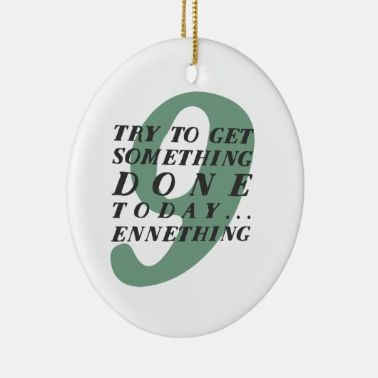 Enneagram 9 Funny Kerstversier Keramisch Ornament (Rechts)