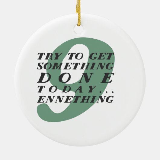 Enneagram 9 Funny Kerstversier Keramisch Ornament (Achterkant)