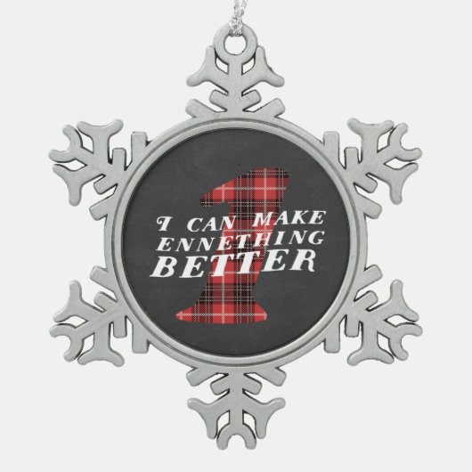 Enneagram Funny 1 Snowflake Ornament (Voorkant)