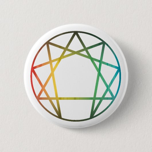 Enneagram Rainbow Ronde Button 5,7 Cm (Voorkant)