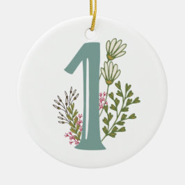 Enneagram Type 1 Floral kerstversiering Keramisch Ornament