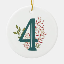 Enneagram Type 4 Floral kerstversiering Keramisch Ornament