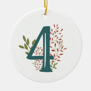 Enneagram Type 4 Floral kerstversiering Keramisch Ornament