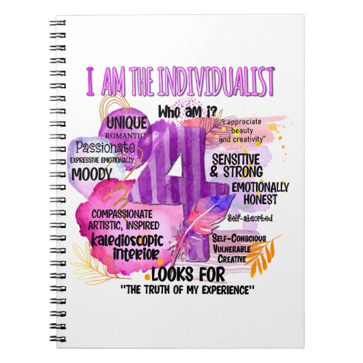 Enneagram type 4 - Ik ben de individuele Notitieboek (Voorkant)