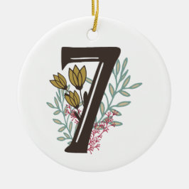 Enneagram Type 7 Floral kerstversiering Keramisch Ornament