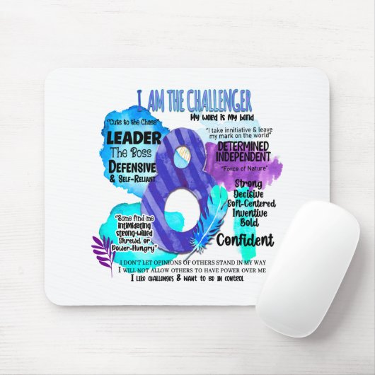 Enneagram type 8 - ik ben de uitdager muismat (Met muis)