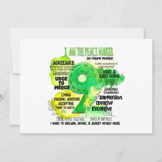 Enneagram type 9 - Ik ben de vredesmaker Feestdagenkaart (Voorkant)