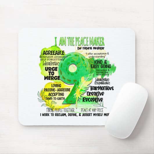 Enneagram type 9 - Ik ben de vredesmaker Muismat (Met muis)