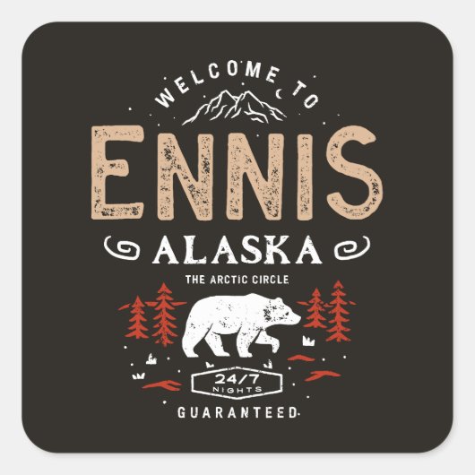 Ennis Alaska Night Vierkante Sticker (Voorkant)