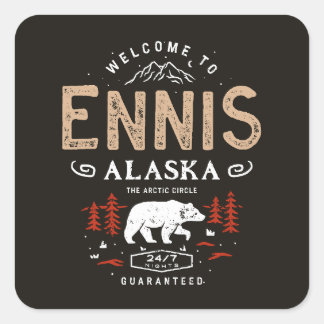 Ennis Alaska Night Vierkante Sticker