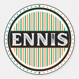 Ennis City Pride Emblem – Irish Identity Ronde Sticker