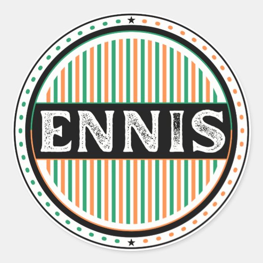 Ennis City Pride Emblem – Irish Identity Ronde Sticker (Voorkant)
