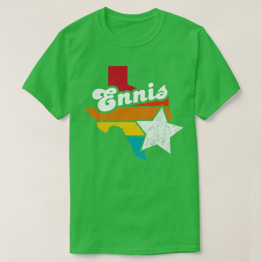 Ennis Texas Vintage Verdrietig Souvenir 2 T-shirt (Design voorkant)