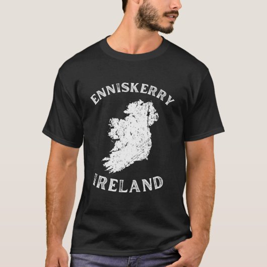 Enniskerry Wicklow Ireland Map Gaelic Hurling T-shirt (Voorkant)
