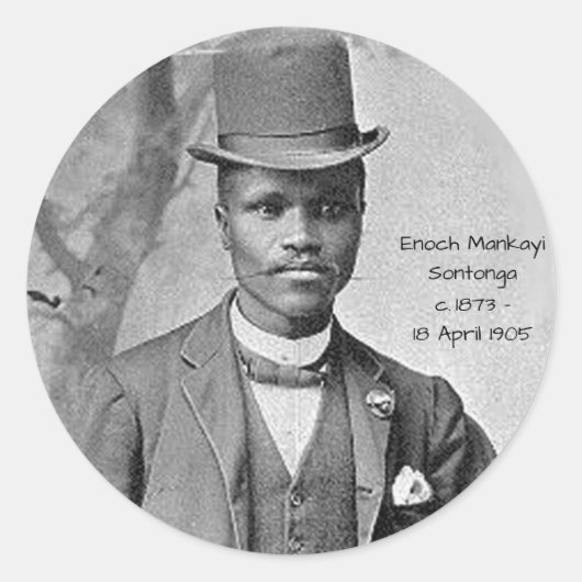 Enoch Mankayi Sontonga Ronde Sticker (Voorkant)
