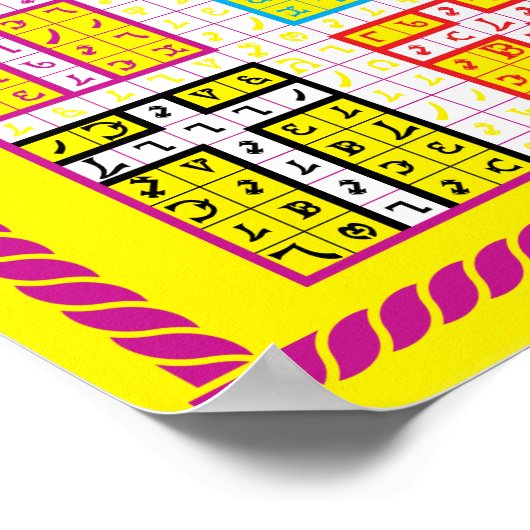 Enochian Air Elemental Tablet op Canvas Poster (Hoek)