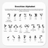 Enochian Alphabet Chart Vierkante Sticker (Voorkant)