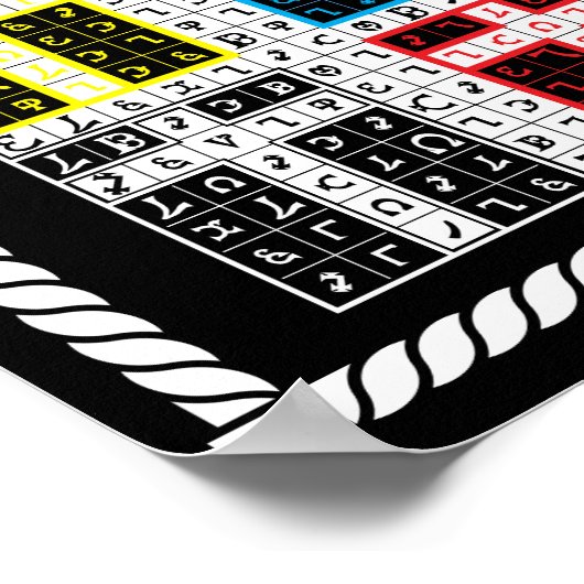 Enochian Earth Elemental Tablet op Canvas Poster (Hoek)