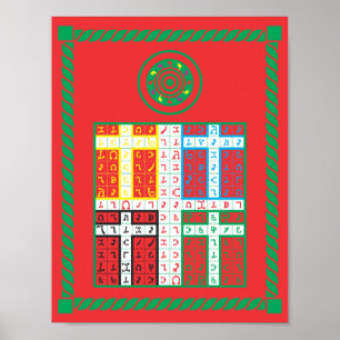 Enochian Fire Elemental Tablet op Canvas Poster