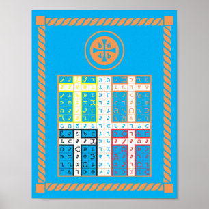 Enochian Water elementaire tablet op Canvas Poster