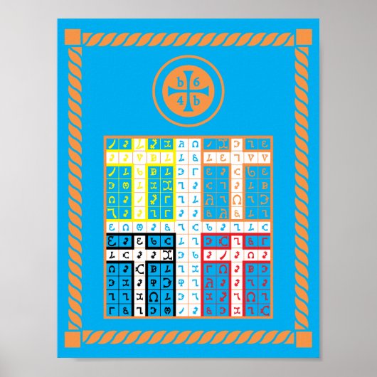 Enochian Water elementaire tablet op Canvas Poster (Voorkant)