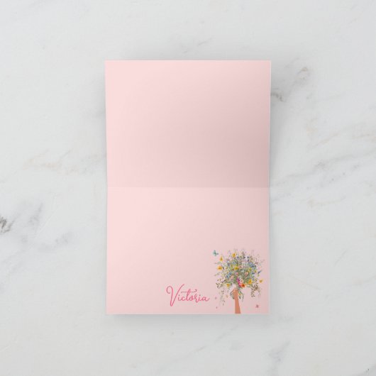 Enorm Boeket Bruid Bruiloftfeest Bedankkaart (Binnen)