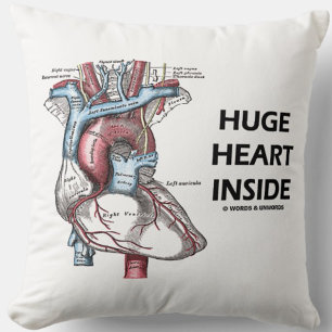 Enorm hart binnenin menselijke hart anatomie diagr kussen