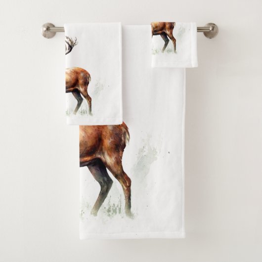 Enorm hert met gewei bad handdoek (Insitu)