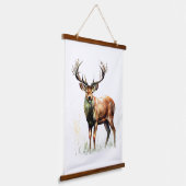 Enorm hert met gewei hangend wandkleed (Gebogen)