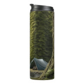 Enorme Bigfoot die in de Bossen naast een Tent zit Thermosbeker (Geroteerd rechts)