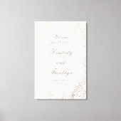 Enorme bloemengouden bruiloft welkomstbord canvas afdruk (Voorkant)