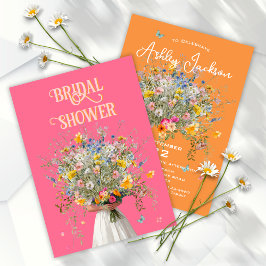 Enorme Boeket Bruid Roze Oranje Vrijgezellenfeest  Kaart