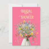 Enorme Boeket Bruid Roze Oranje Vrijgezellenfeest  Kaart (Voorkant)